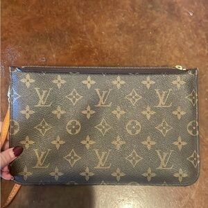 Louis Vuitton Brown and Tan Zippered Pouch